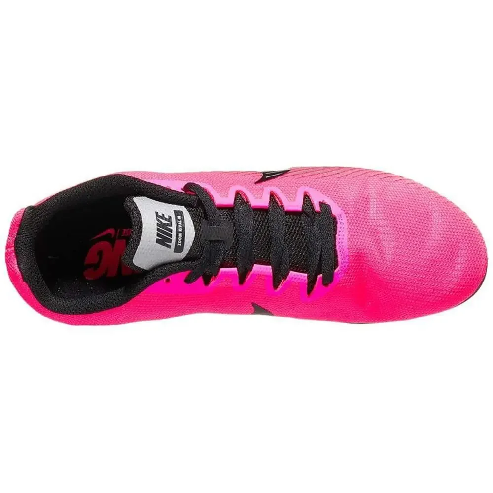 NIKE WOMENS ZOOM RIVAL M 9 AH1021-602 (PINK BLAST/METALLIC), SIZE 10.5